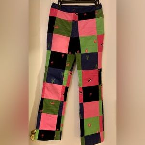 Lilly Pulitzer Palm Classics Patchwork Corduroy Pants Size 4